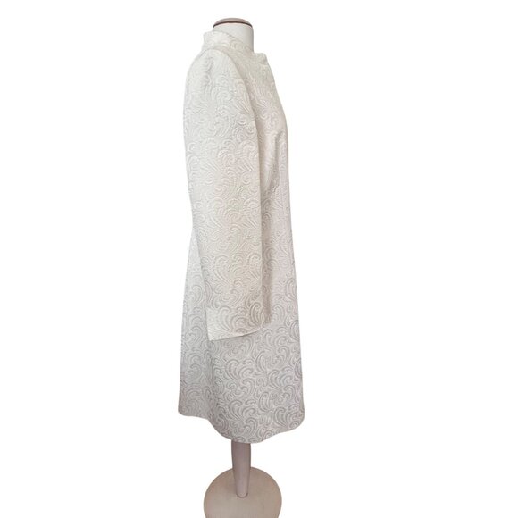 Tahari Arthur S. Levine Ivory Brocade Coat Dress Set Elegant Formal Wear 16 NWT - Picture 7 of 13